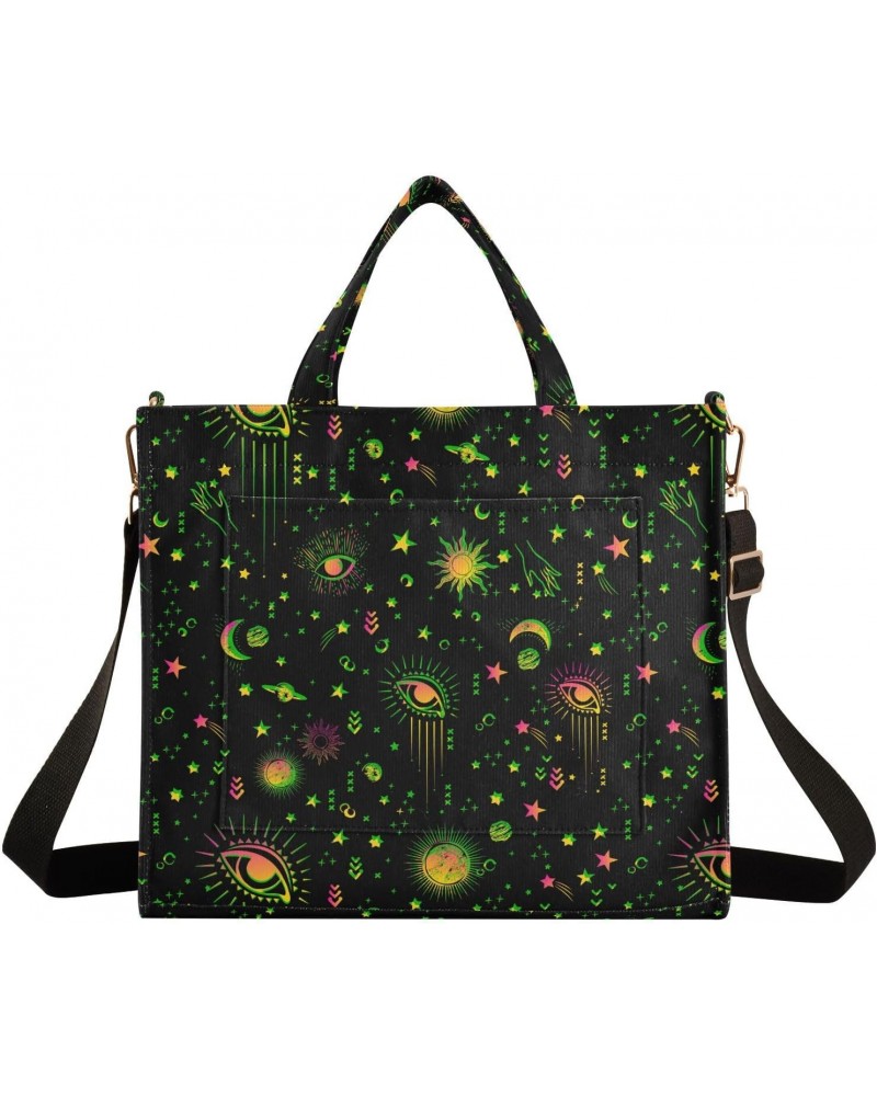 Women Space Galaxy Eye Corduroy Tote Bag Casual Handbags Fashion Shoulder Hobo bag $14.45 Totes