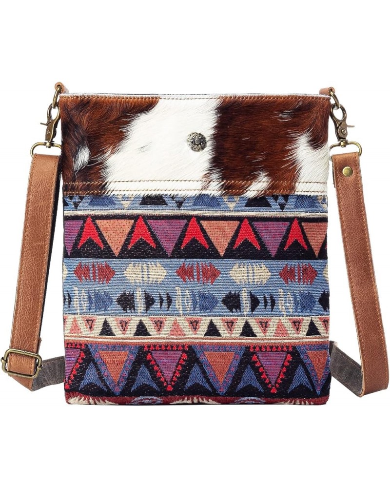 Cowhide & Canvas Crossbody Bags for Women, Western Purses Shoulder Bag Handmade Crossbody Purse Vintage Style S1024 $24.00 Sh...