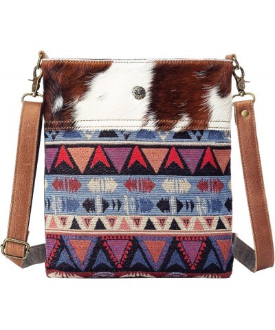 Cowhide & Canvas Crossbody Bags for Women, Western Purses Shoulder Bag Handmade Crossbody Purse Vintage Style S1024 $24.00 Sh...