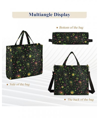 Women Space Galaxy Eye Corduroy Tote Bag Casual Handbags Fashion Shoulder Hobo bag $14.45 Totes