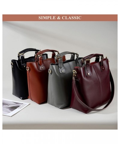 Genuine Leather Crossbody for Women Vintage Top Handle Shoulder Bag Work Commuting Handabag Purse Stitching Satchel Grey $39....