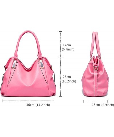 Leather Shoulder Bag for Women Roomy Fashion Womens Handbags Ladies Purse Satchel Shoulder Bags Tote (4-Pink, One Size) 4-whi...