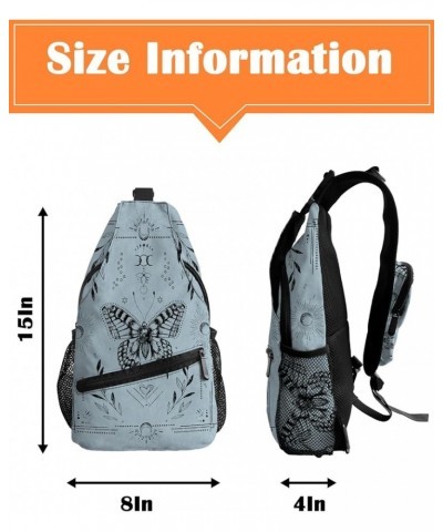 Sling Bag Crossbody Bag for Women Men Butterfly Abstract Lines Hand Drawn Waterproof Hiking Backpack Lightweight Chest Should...