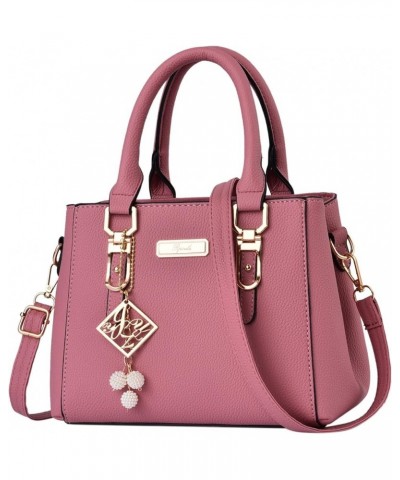 Casual Leather Messenger Bag Large Capacity Handbag Fashion Womens Bag Men Bags Shoulder Pink $19.34 Shoulder Bags