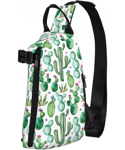 Pineapple Leaves Sling Bags For Men And Women, Chest Bag Crossbody Sling Daypack For Hiking Bike Travel Cactus Flowers $10.33...