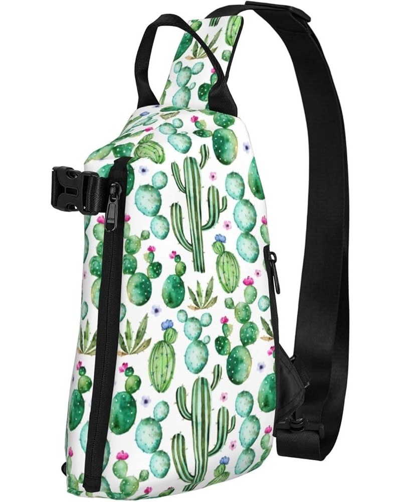 Pineapple Leaves Sling Bags For Men And Women, Chest Bag Crossbody Sling Daypack For Hiking Bike Travel Cactus Flowers $10.33...