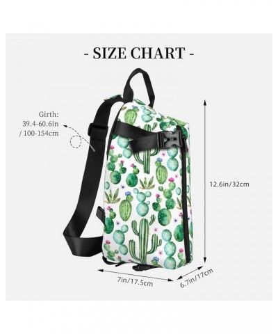 Pineapple Leaves Sling Bags For Men And Women, Chest Bag Crossbody Sling Daypack For Hiking Bike Travel Cactus Flowers $10.33...