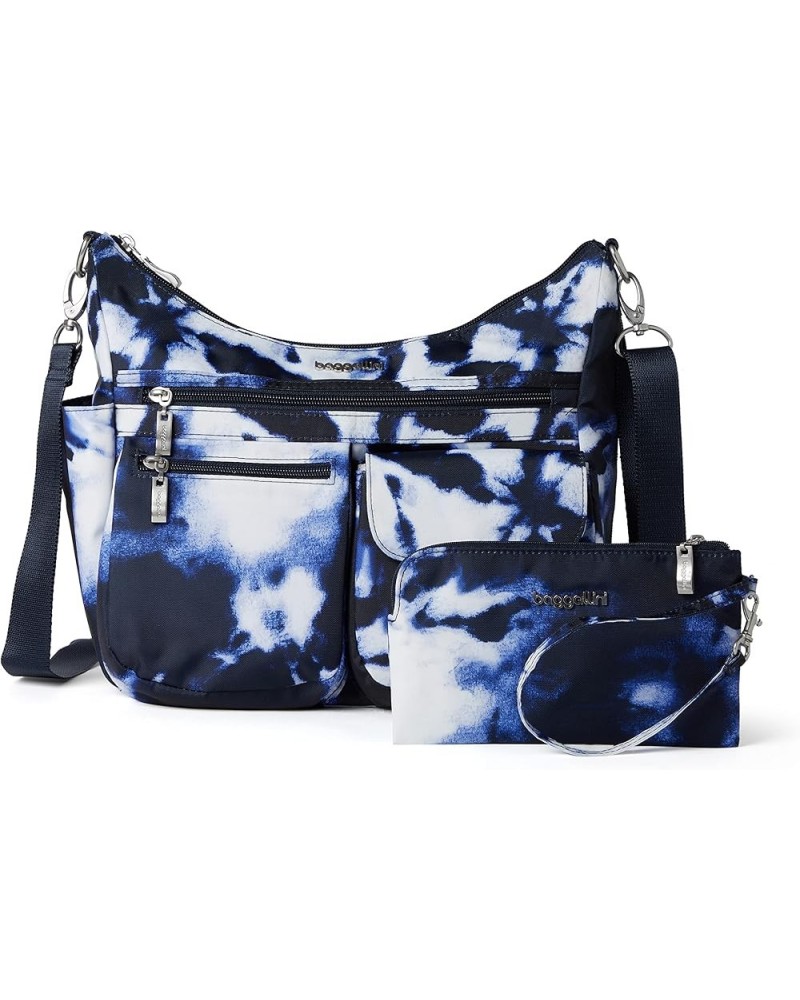 Modern Everywhere Bagg - Water-resistant Lightweight Hobo Crossbody Bag for Women - Easy-Access Phone Pocket Navy Ink Tie Dye...