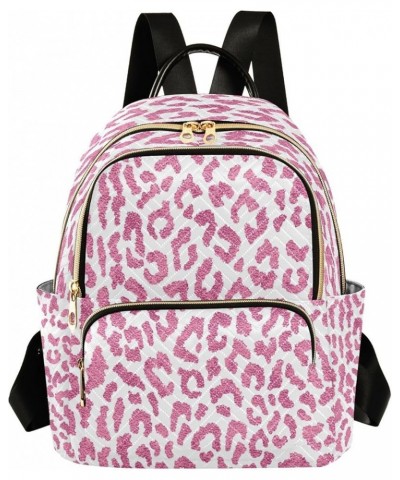 Fashion Backpack Mini Backpack Purse Casual Daily Backpack Pink Leopard for Travel for College Work Small $15.30 Backpacks