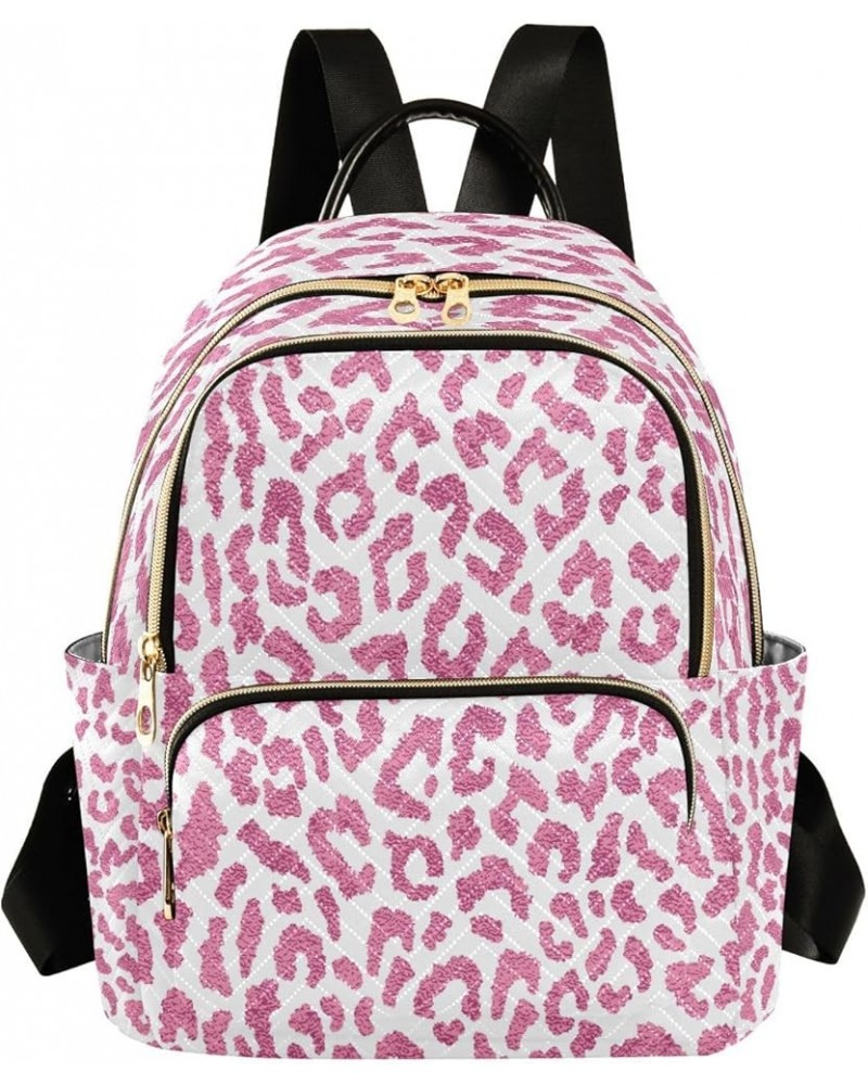 Fashion Backpack Mini Backpack Purse Casual Daily Backpack Pink Leopard for Travel for College Work Small $15.30 Backpacks