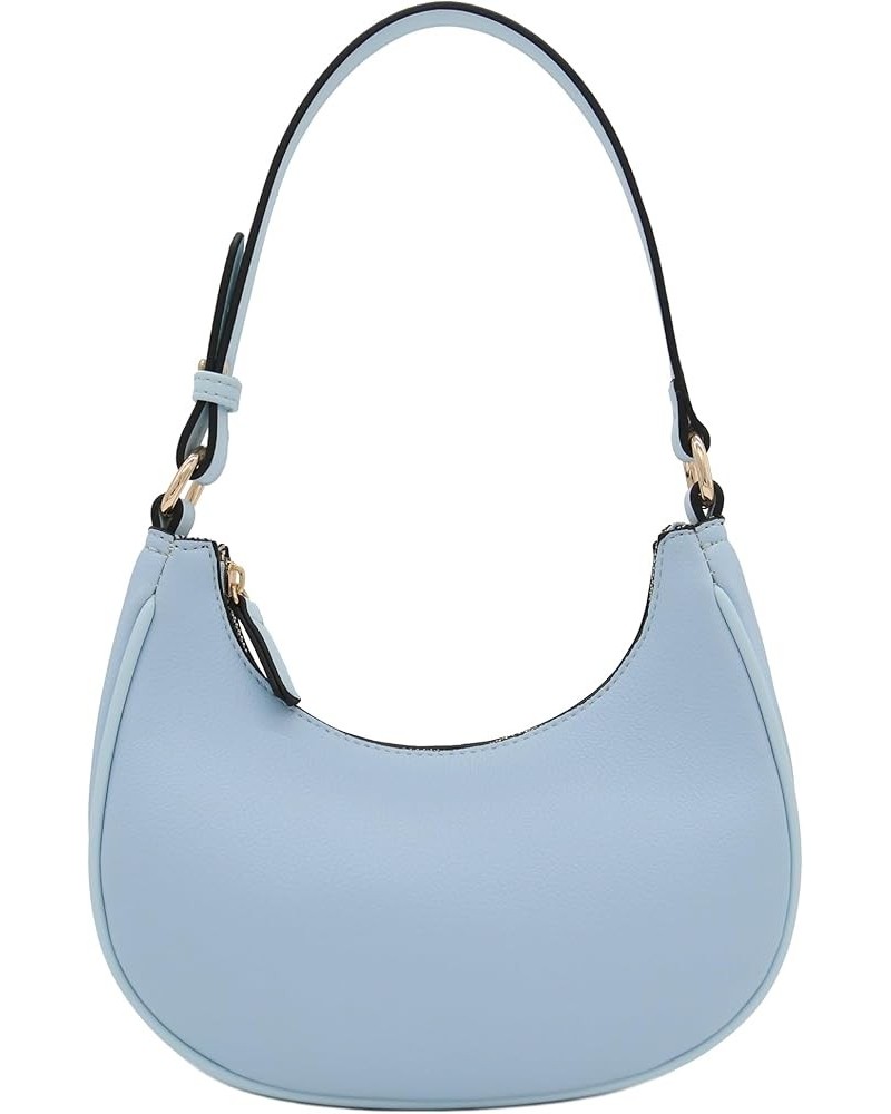 Small Crescent Shoulder Bag Underarm Purse Light Blue/Light Blue $13.22 Shoulder Bags