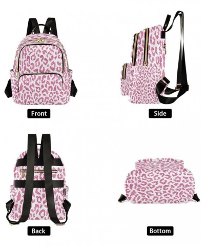 Fashion Backpack Mini Backpack Purse Casual Daily Backpack Pink Leopard for Travel for College Work Small $15.30 Backpacks