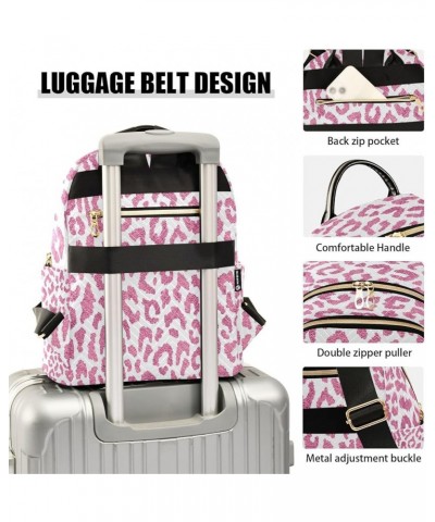 Fashion Backpack Mini Backpack Purse Casual Daily Backpack Pink Leopard for Travel for College Work Small $15.30 Backpacks