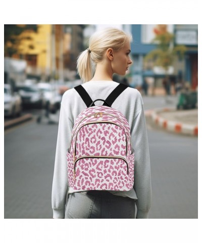 Fashion Backpack Mini Backpack Purse Casual Daily Backpack Pink Leopard for Travel for College Work Small $15.30 Backpacks