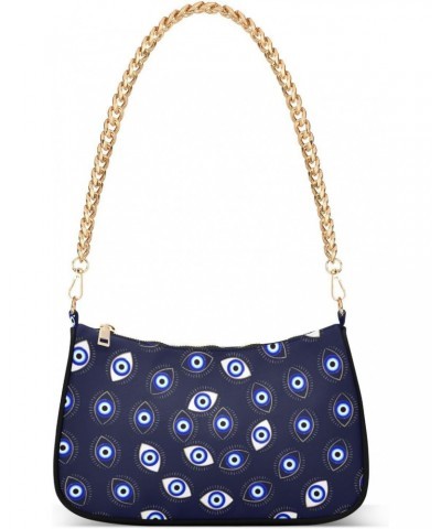 Women Small Shoulder Bag Blue-lucky-evil-eye Girl Classic Purse Tote HandBag $23.13 Totes