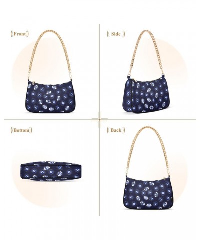 Women Small Shoulder Bag Blue-lucky-evil-eye Girl Classic Purse Tote HandBag $23.13 Totes