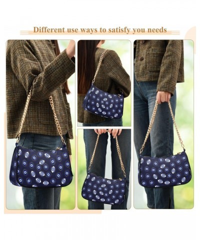 Women Small Shoulder Bag Blue-lucky-evil-eye Girl Classic Purse Tote HandBag $23.13 Totes