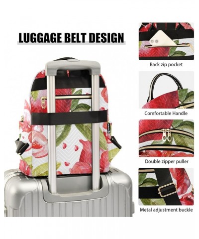 Women Backpack Pomegranate Watercolor Vibrant Anti-Theft Travel Backpack with Luggage Belt Lightweight Handbag Lady Purse Roo...