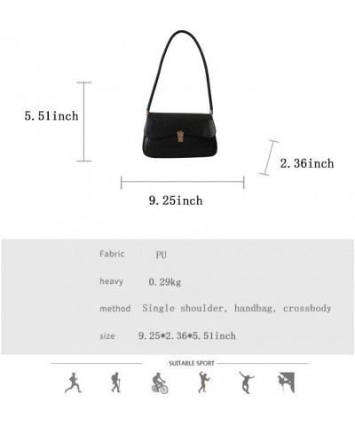 Underarm Bag for Women's Versatile Retro Small Square Bag and Shoulder Bag Black $16.28 Crossbody Bags