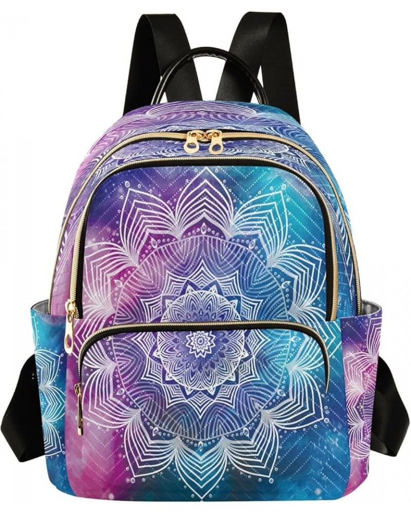 Beautiful Flower Mandala Women Backpack Purse Ladies Fashion Shoulder Bag Daypack Travel Bag 10L Small $16.10 Backpacks