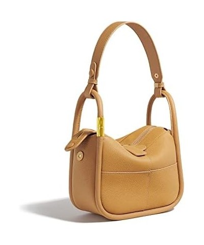 Winter Genuine Leather Shoulder Bag Graceful Real Leather Handbag Chic Unique Ladies Satchel Bag 2023 Honey about 22cm-10cm-1...