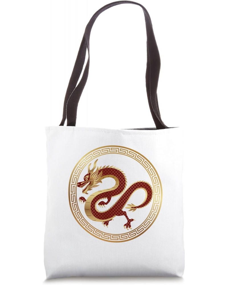 Year of the Dragon 2024 Vintage Chinese Dragon Tote Bag $12.75 Totes