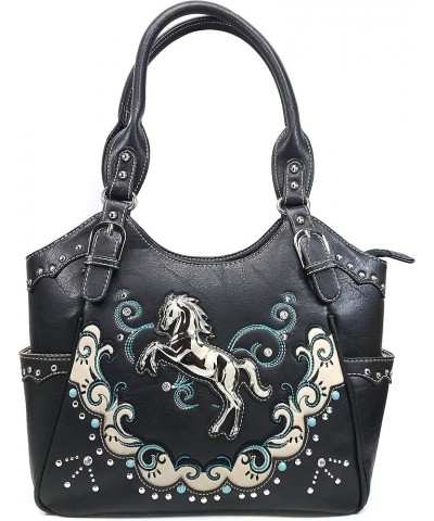 Mustang Horse Handbag Purse For Girls Women Concealed Carry Black Tote Only $14.78 Shoulder Bags