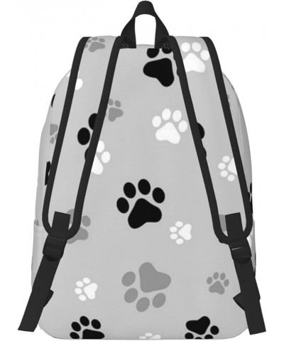 Animal Paw Prints Print Unisex Canvas Backpack Cute Backpack For Travel Sports Casual Aesthetic Backpack Black Medium $19.81 ...