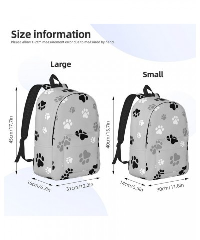 Animal Paw Prints Print Unisex Canvas Backpack Cute Backpack For Travel Sports Casual Aesthetic Backpack Black Medium $19.81 ...