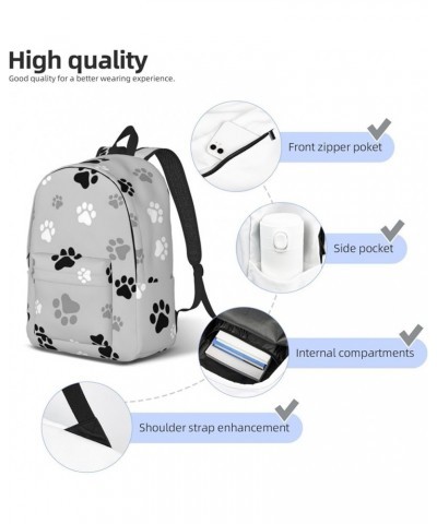 Animal Paw Prints Print Unisex Canvas Backpack Cute Backpack For Travel Sports Casual Aesthetic Backpack Black Medium $19.81 ...