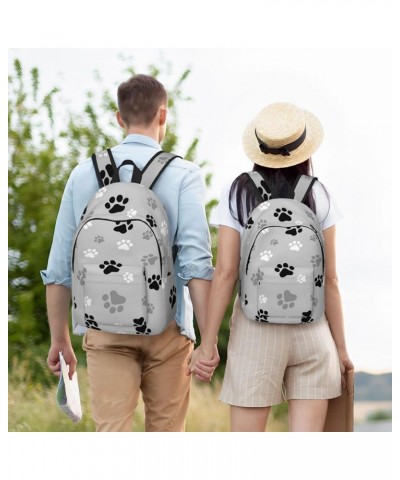 Animal Paw Prints Print Unisex Canvas Backpack Cute Backpack For Travel Sports Casual Aesthetic Backpack Black Medium $19.81 ...