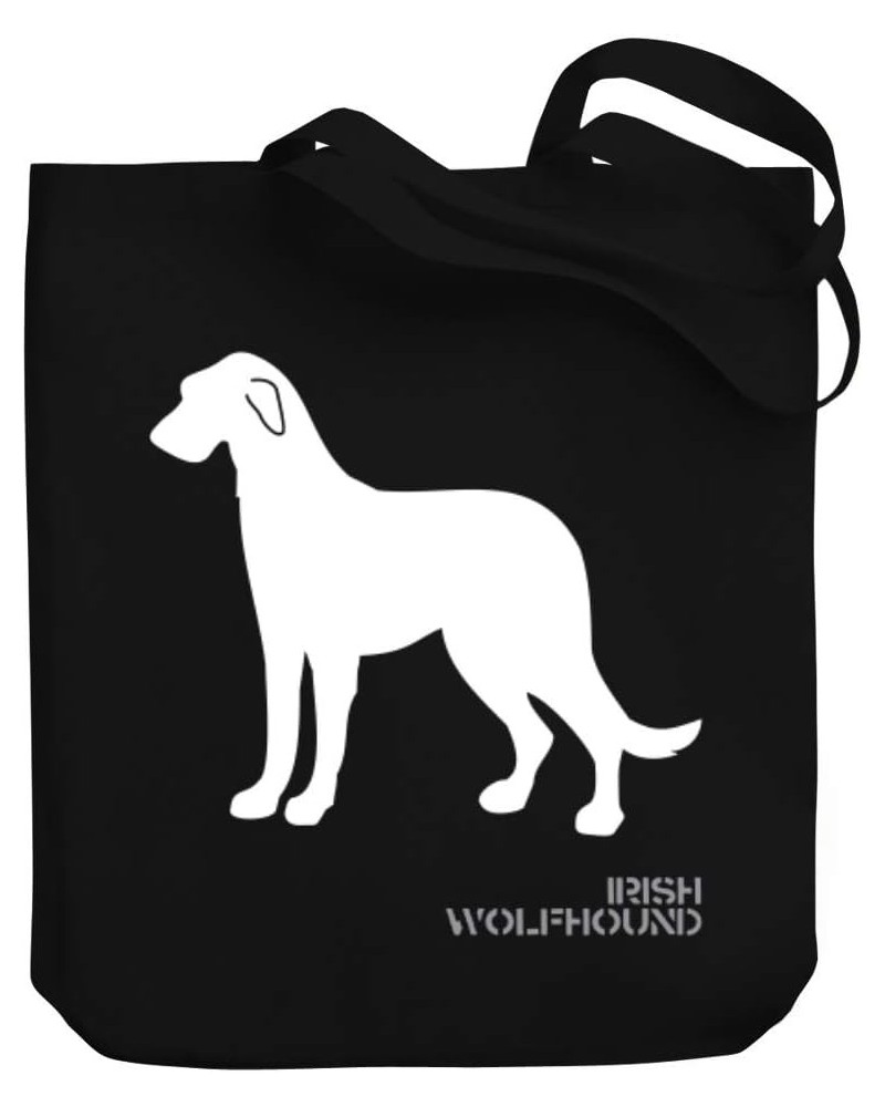 Irish Wolfhound Shape and Name Canvas Tote Bag 10.5" x 16" x 4 $21.59 Totes