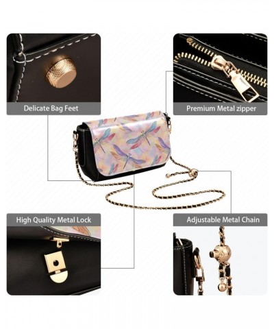 Crossbody Bags Colored Dragonflies and Butterflies PU Leather Shoulder Bag Clutch Small Handbags $23.99 Crossbody Bags