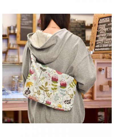 Floral Vintage Shoulder Tote Bags for Women Furry Crossbody bag Hobo Handbag Purses for College Work Travel $10.70 Totes