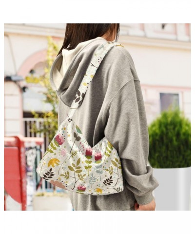 Floral Vintage Shoulder Tote Bags for Women Furry Crossbody bag Hobo Handbag Purses for College Work Travel $10.70 Totes