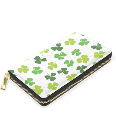 U LIFE Spring Summer Green St Patrick Day Lucky Clover Shamrock Wallets Purse Cash Card Holder Case Leather $16.79 Wallets