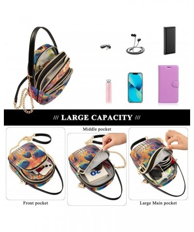 Women's Crossbody Handbags Clutch Phone Purse Painting Skull Stylish Shoulder Bag with Detachable Chain Strap $12.22 Shoulder...