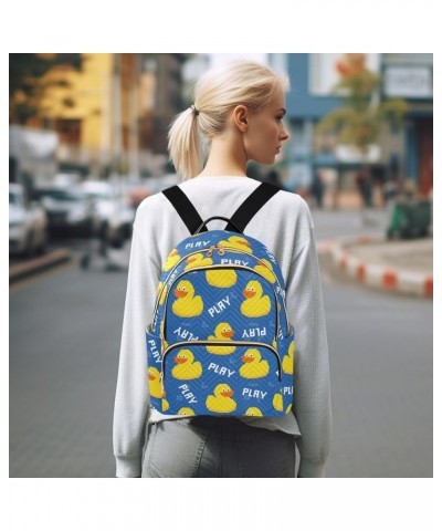 Cute Yellow Duck on Green Background Backpack Purse for Women Lightweight Back Pack Casual Daypack Travel Shoulder Bag Bookba...