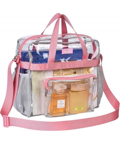 Clear Bag Stadium Approved 12×6×12, Clear Tote Lunch Bag with Reinforced Straps for Work Travel and Sporting Events Pink $13....