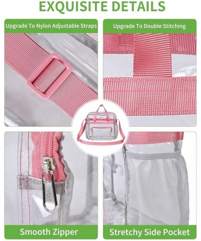 Clear Bag Stadium Approved 12×6×12, Clear Tote Lunch Bag with Reinforced Straps for Work Travel and Sporting Events Pink $13....