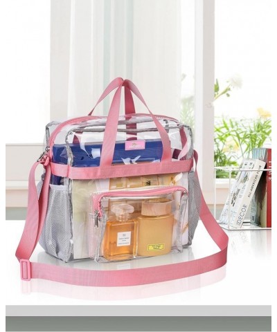 Clear Bag Stadium Approved 12×6×12, Clear Tote Lunch Bag with Reinforced Straps for Work Travel and Sporting Events Pink $13....