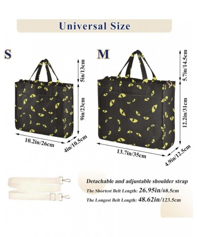 Eyes Glowing Corduroy Tote Bag Cross Body Bag for Women Casual with Magnetic Clasp $16.63 Totes