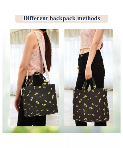 Eyes Glowing Corduroy Tote Bag Cross Body Bag for Women Casual with Magnetic Clasp $16.63 Totes