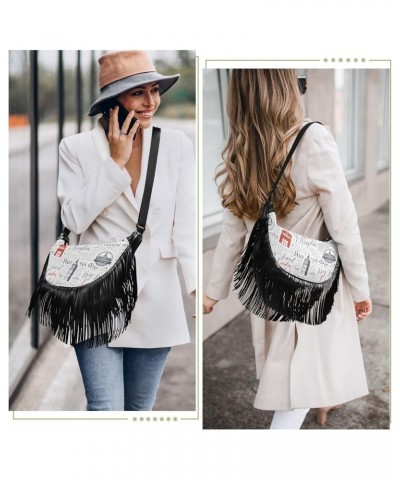 Shoulder Purses for Women Crossbody Tassel Detail Stylish Crossbody Bags for Travel, Shoulder Bags for Ladies Pattern on Uk L...