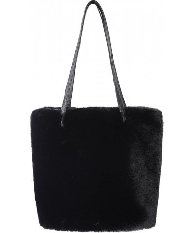 Tote Bag Faux Fur Purses for Women Plush Handbag Fuzzy Shoulder Bag Big Capacity Black Purse for women's Girls Black 5 $12.00...