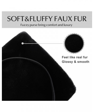 Tote Bag Faux Fur Purses for Women Plush Handbag Fuzzy Shoulder Bag Big Capacity Black Purse for women's Girls Black 5 $12.00...