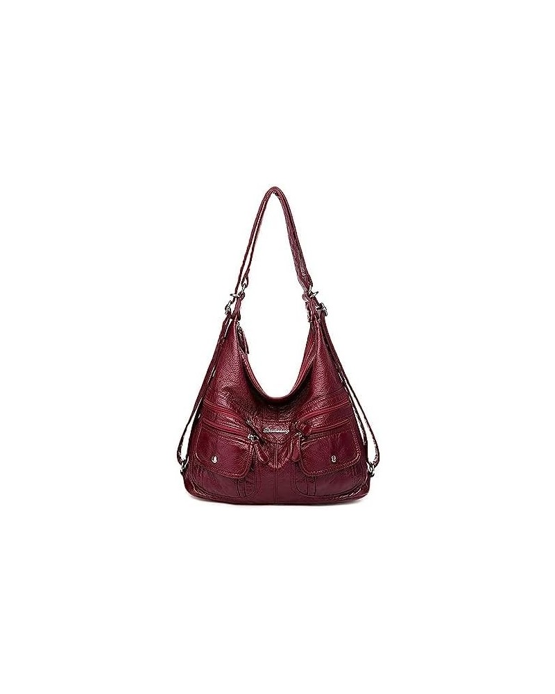 Hobo purses for Women Large Crossbody Bags Boho Satchel Bags with Tassel Burgundy-i $26.39 Hobo Bags