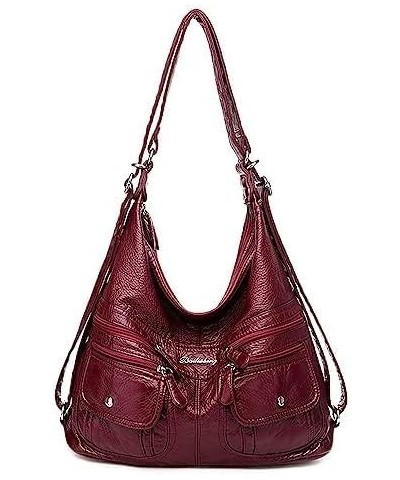 Hobo purses for Women Large Crossbody Bags Boho Satchel Bags with Tassel Burgundy-i $26.39 Hobo Bags