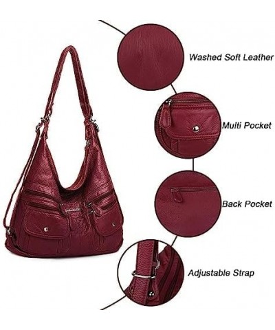 Hobo purses for Women Large Crossbody Bags Boho Satchel Bags with Tassel Burgundy-i $26.39 Hobo Bags