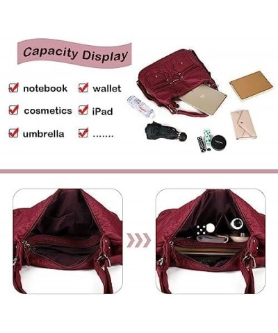 Hobo purses for Women Large Crossbody Bags Boho Satchel Bags with Tassel Burgundy-i $26.39 Hobo Bags